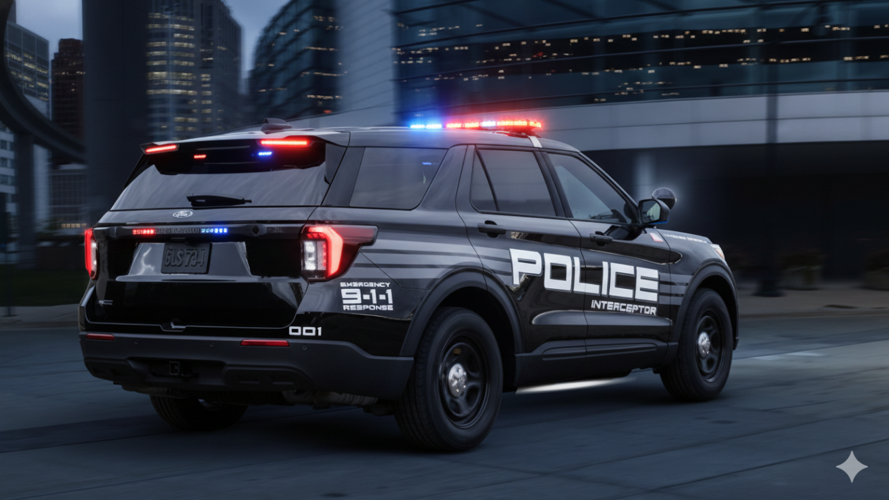 25 Explorer beauty shot - vehicle with lights